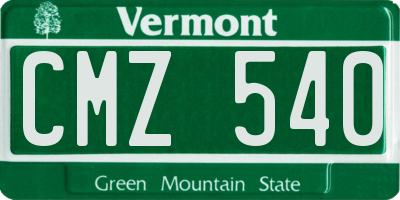 VT license plate CMZ540