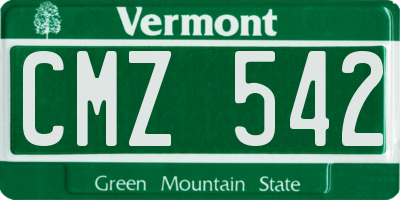 VT license plate CMZ542
