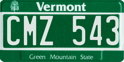VT license plate CMZ543
