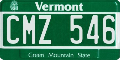 VT license plate CMZ546
