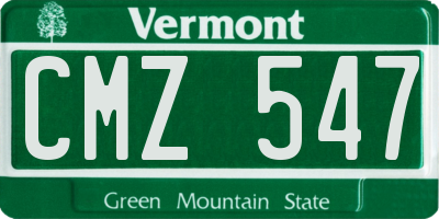 VT license plate CMZ547
