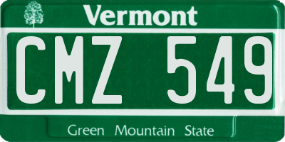 VT license plate CMZ549