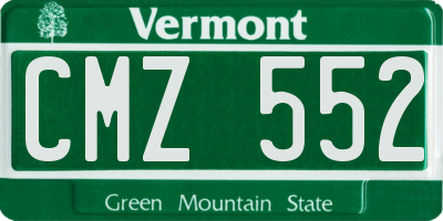 VT license plate CMZ552