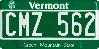 VT license plate CMZ562