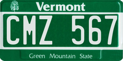 VT license plate CMZ567