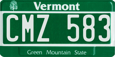 VT license plate CMZ583