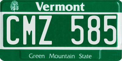 VT license plate CMZ585