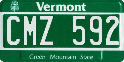 VT license plate CMZ592