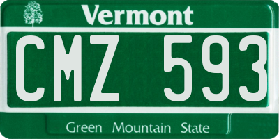 VT license plate CMZ593