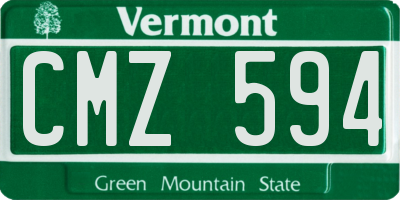 VT license plate CMZ594