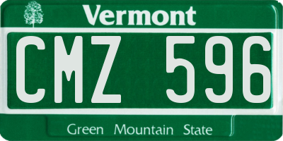 VT license plate CMZ596