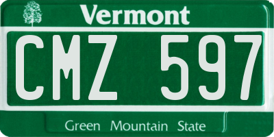 VT license plate CMZ597