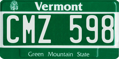VT license plate CMZ598