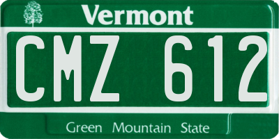 VT license plate CMZ612