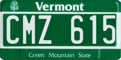 VT license plate CMZ615