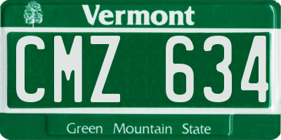 VT license plate CMZ634