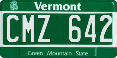 VT license plate CMZ642