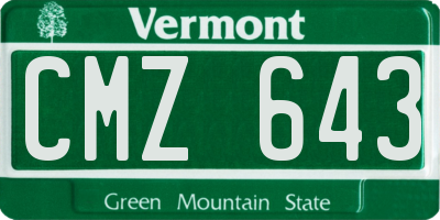 VT license plate CMZ643