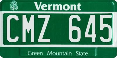 VT license plate CMZ645