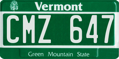VT license plate CMZ647