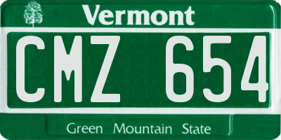 VT license plate CMZ654
