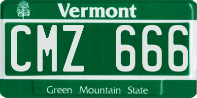 VT license plate CMZ666