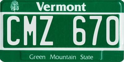 VT license plate CMZ670