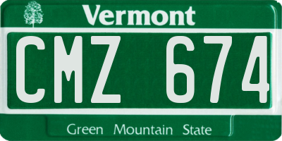 VT license plate CMZ674