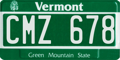 VT license plate CMZ678