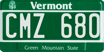 VT license plate CMZ680