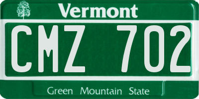 VT license plate CMZ702
