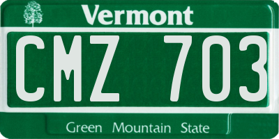 VT license plate CMZ703