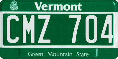 VT license plate CMZ704