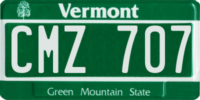 VT license plate CMZ707