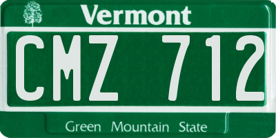 VT license plate CMZ712