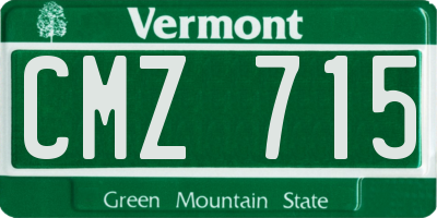 VT license plate CMZ715