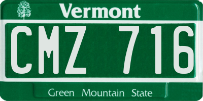 VT license plate CMZ716