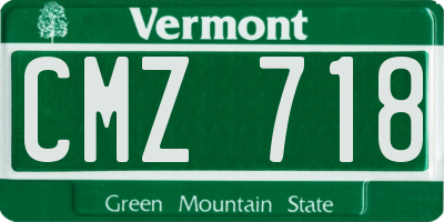 VT license plate CMZ718