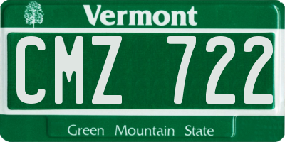 VT license plate CMZ722