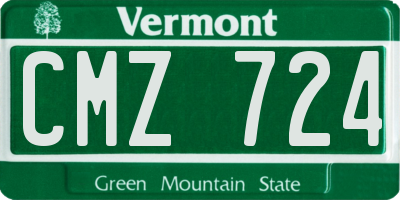 VT license plate CMZ724
