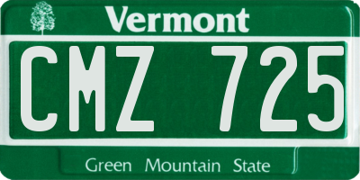 VT license plate CMZ725