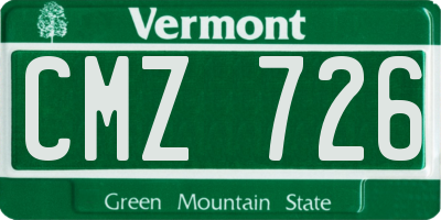 VT license plate CMZ726