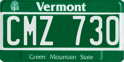 VT license plate CMZ730