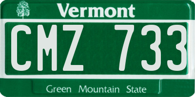 VT license plate CMZ733