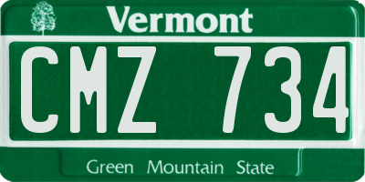 VT license plate CMZ734
