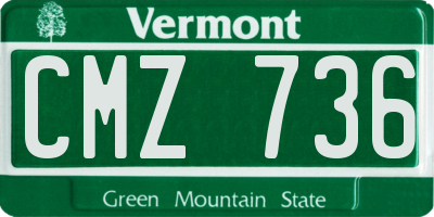 VT license plate CMZ736