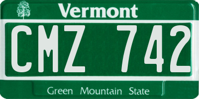 VT license plate CMZ742