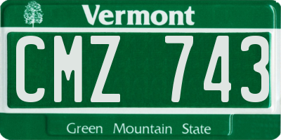 VT license plate CMZ743