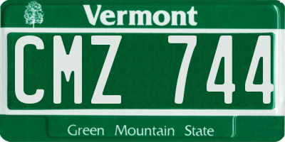 VT license plate CMZ744