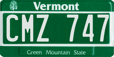 VT license plate CMZ747